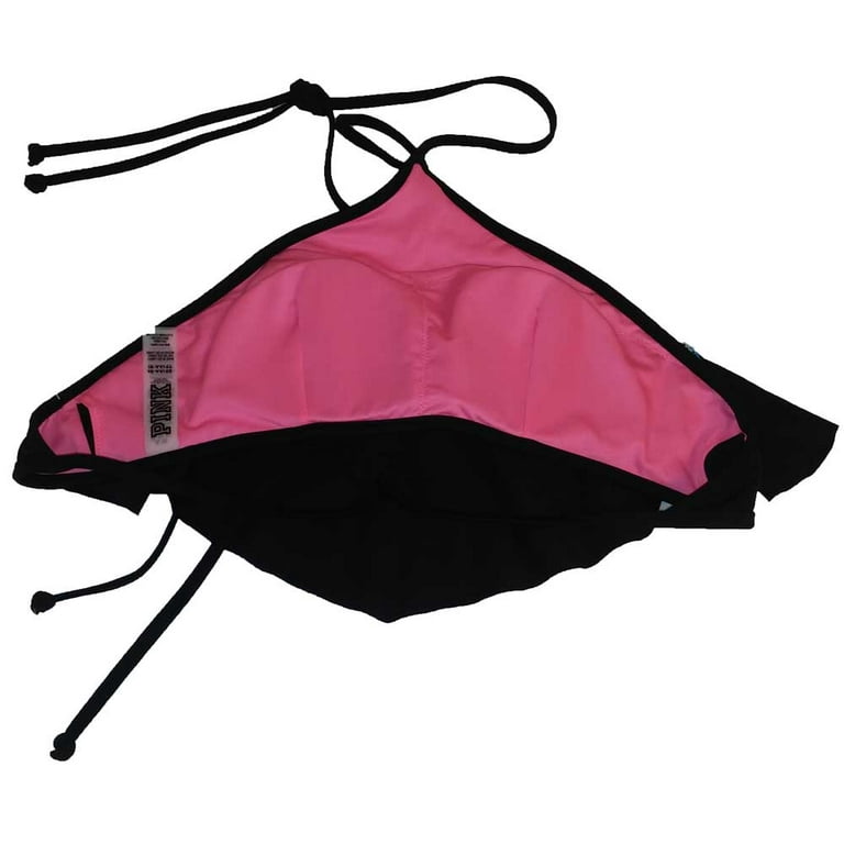 Details about New Victoria's Secret PINK Black Sequined Flounce High Neck Halter Bikini Top S Details about New Victoria's Secret PINK Black Sequined Flounce High Neck Halter Bikini Top S
